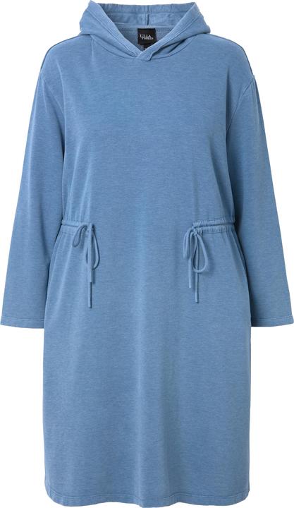 Image du produit Ulla Popken Robe en molleton à capuche et manches longues, ruban à fronces. Coupe trapèze (42, 44)