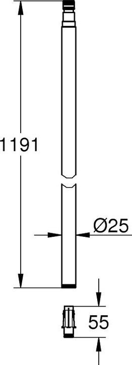 Actual product image Grohe Replacement pipe for shower systems chr +15 cm