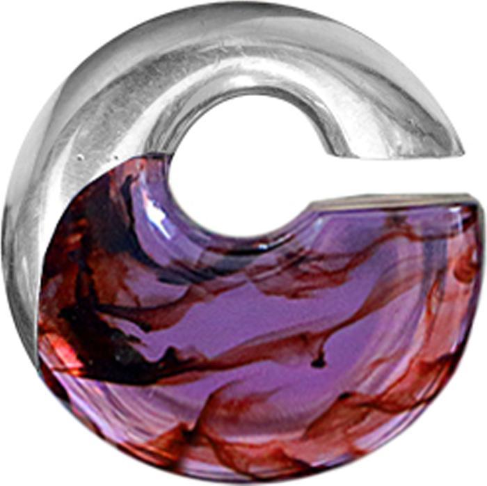 Produktbild Star Piercing Ohrgewicht silber Nebel Epoxy violett (Messing, Organisch)