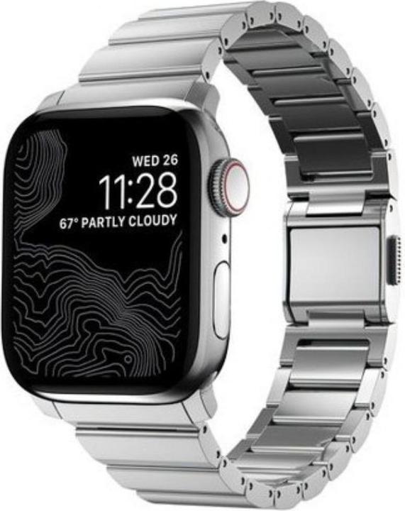 Nomad Stainless Steel Band -terÃƒÂ¤sranneke, Apple Watch 41 / 40 /, hopea (41 mm, Stainless Steel)