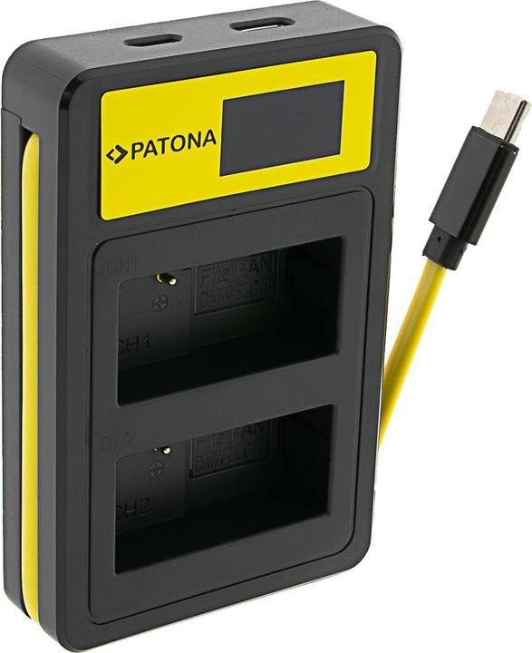 Actual product image Patona Charger Smart Dual LCD USB Panasonic DMW-BLC12PP (Camera battery charger)