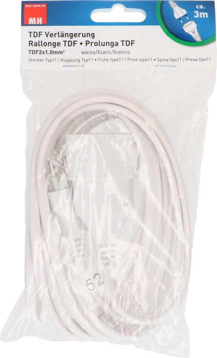 Produktbild Max Hauri TDF-Verlängerung H05VVH2-F2X1.0 (3 m, Typ 11)