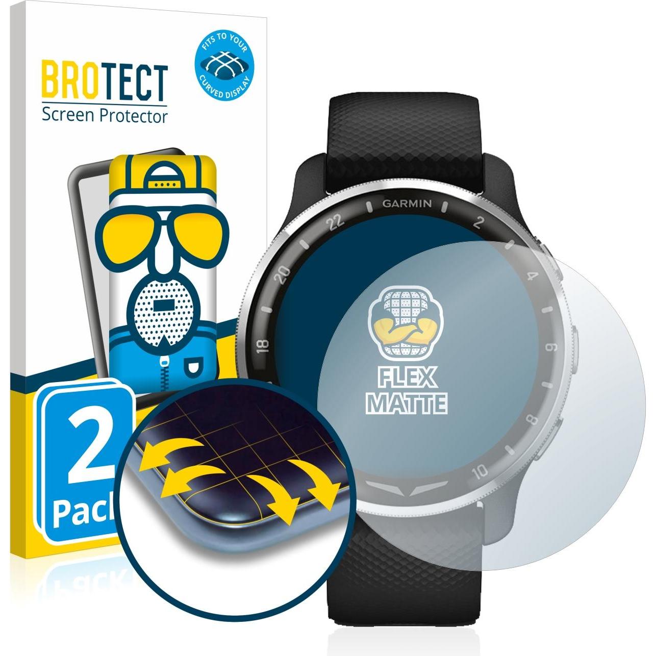 BROTECT Full-Cover Displayschutz Matt, Smartwatch Schutzfolie, Grau