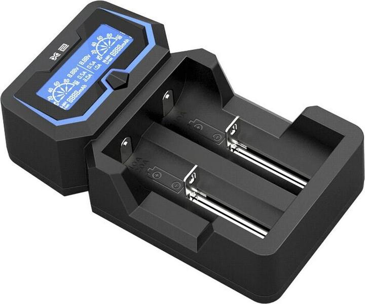 Xtar X2 Lader (14500, 14650, 16340, 17500, 17670, 18350, 18500, 18650, 18700, 20700, 21700, 22650, 25500, 26650, AA, AAA, R14)