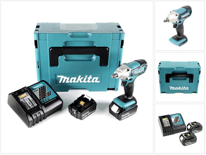 Actual product image Makita DTW 190 RTJ 18 V Li-Ion Cordless Impact Wrench + MakPac Case + 2 x Batteries BL 1850 5,0 Ah + (Rechargeable battery operated)