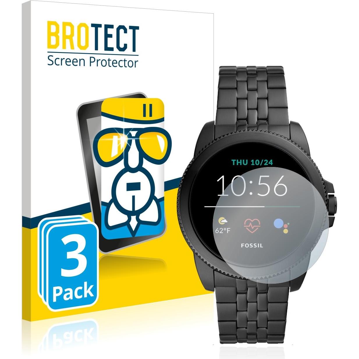 BROTECT AirGlass Panzerglasfolie, Smartwatch Schutzfolie, Transparent