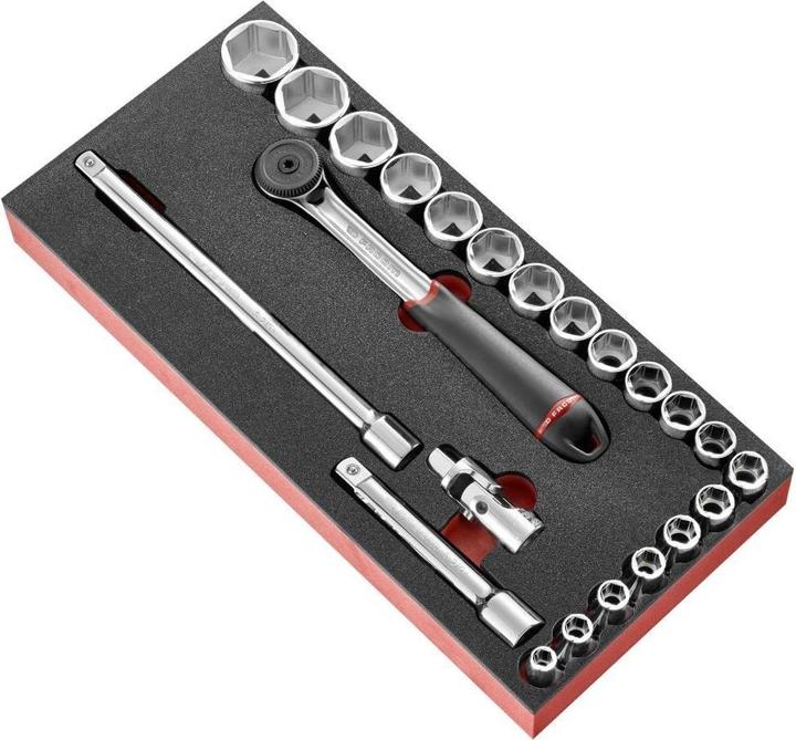 Immagine prodotto Facom Modulo in schiuma con bussole da 1/2', a 6 punte, 23 pezzi metrici, p.161B (10 mm, 11 mm, 12 mm, 13 mm, 14 mm, 15 mm, 16 mm, 17 mm, 18 mm, 19 mm, 20 mm, 21 mm, 22 mm, 23 mm, 24 mm, 25 mm, 26 mm, 27 mm, 28 mm, 29 mm, 30 mm, 31 mm, 32 mm, 8 mm, 9 mm)