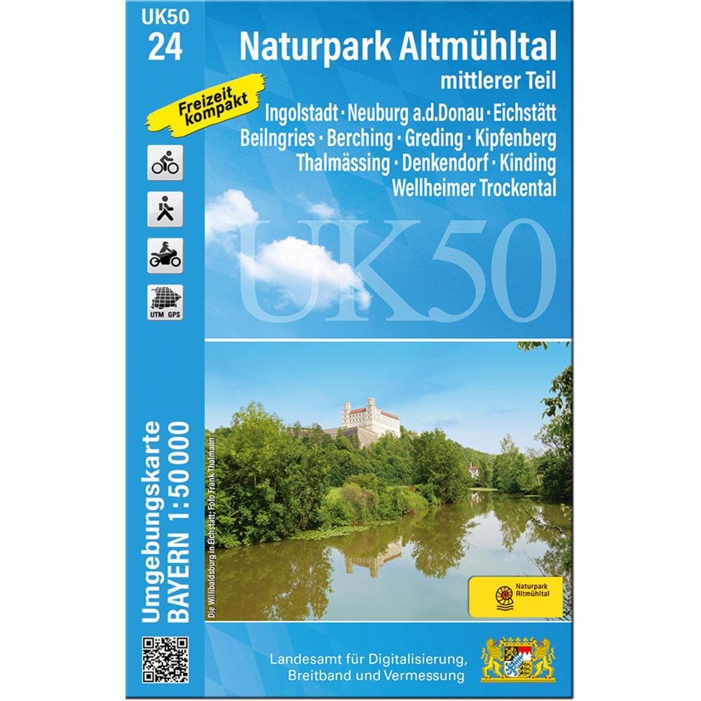 UK50-24 Naturpark Altmühltal mittlerer Teil, Landkarte