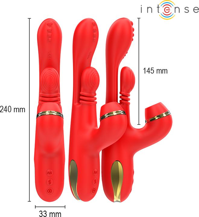 Produktbild Intense - Katy Multifunktions-Klitoris-Stimulator 4 Austauschbare Kã–Pfe Rot
