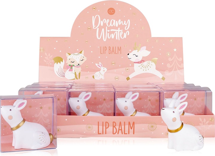 Produktbild Accentra Lippenbalsam DREAMY WINTER in Tiegel 'Schneehase', 2.5g, Duft: Baked Apricot, Farbe: apricot/gold/we