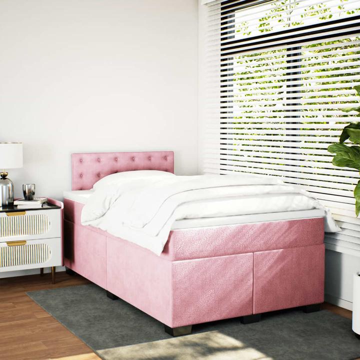 Actual product image vidaXL Bo x spring bed with mattress 120 x 190 cm velvet (120 x 190 cm)