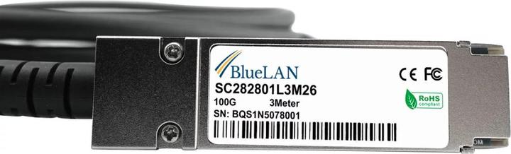 Actual product image CBO Mellanox MCP1600-C003E30L Compatible BlueLAN DAC QSFP28 SC282801L3M26
