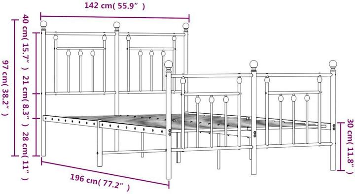Produktbild vidaXL Bettgestell (135 x 190 cm)