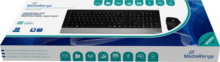 Image du produit MediaRange Clavier sans fil et souris sans fil 5 touches série Highline, disposition QWERTY (GR), k (ING. Int., Sans fil)