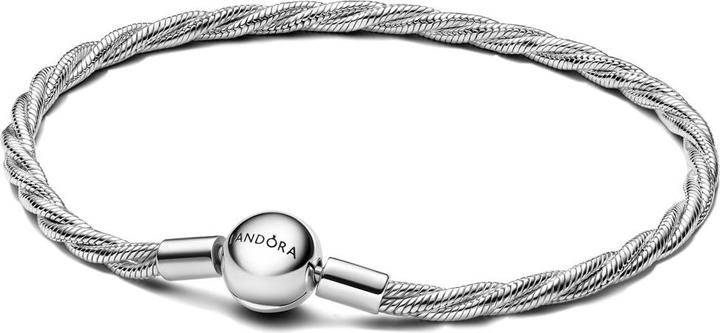 Produktbild Pandora Runder Verschluss Gedrehtes Schlangen Gliederarmband (23 cm, Silber)