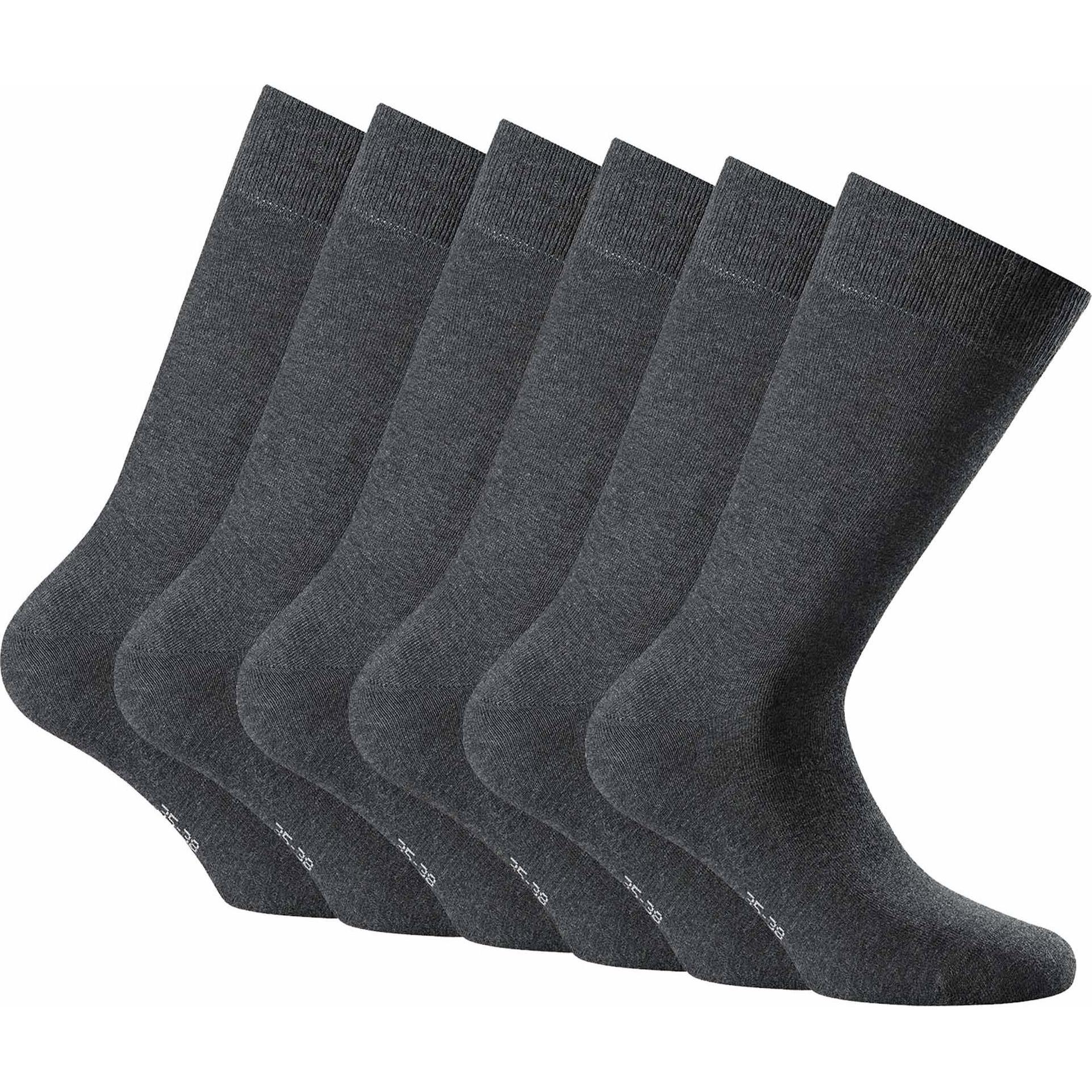 Rohner, Herren, Socken, Socken Business Bequem sitzend cotton II 6er Pack, Grau, (6er Pack, 35 - 38)