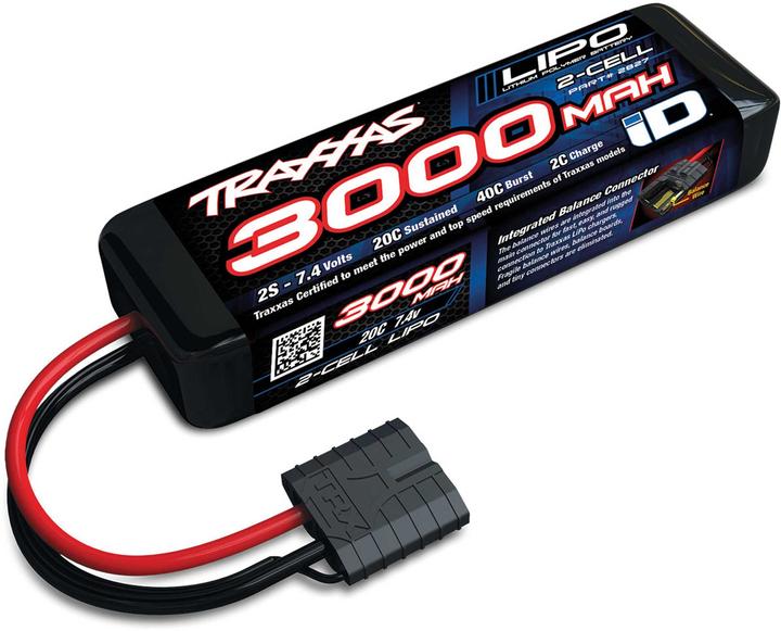 Traxxas AKKU LiPo 2S 7.4V 3000mAh 20C TRA (7.40 V, 3000 mAh)