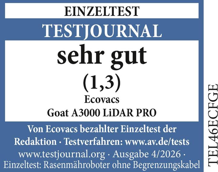 Actual product image Ecovacs GOAT A3000 LiDAR Pro (3000 m², Without boundary wire)