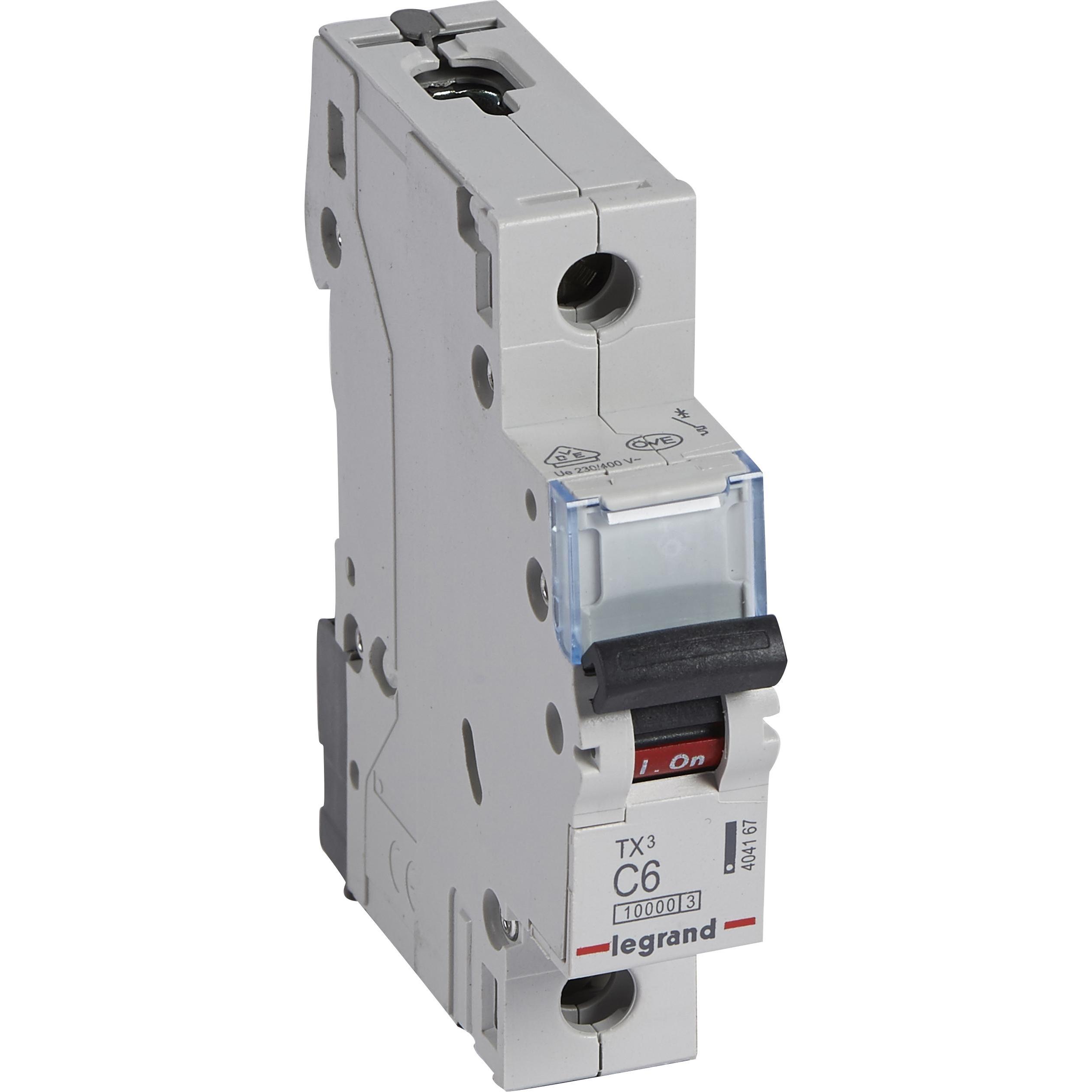 Legrand, Schutzschalter, Leistungsschalter 1P C 6A 10kA AC S311 TX3 (404167)