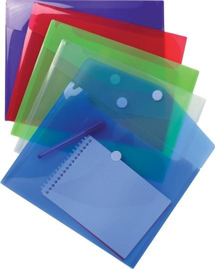 Image du produit Exacompta Sachet de 5 pochettes-enveloppes polypropylène - A4 - Couleurs assorties (A4, 5 x)