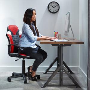 Produktbild X Rocker Chaise de bureau Saturn à roulettes et mi-dossier Rouge