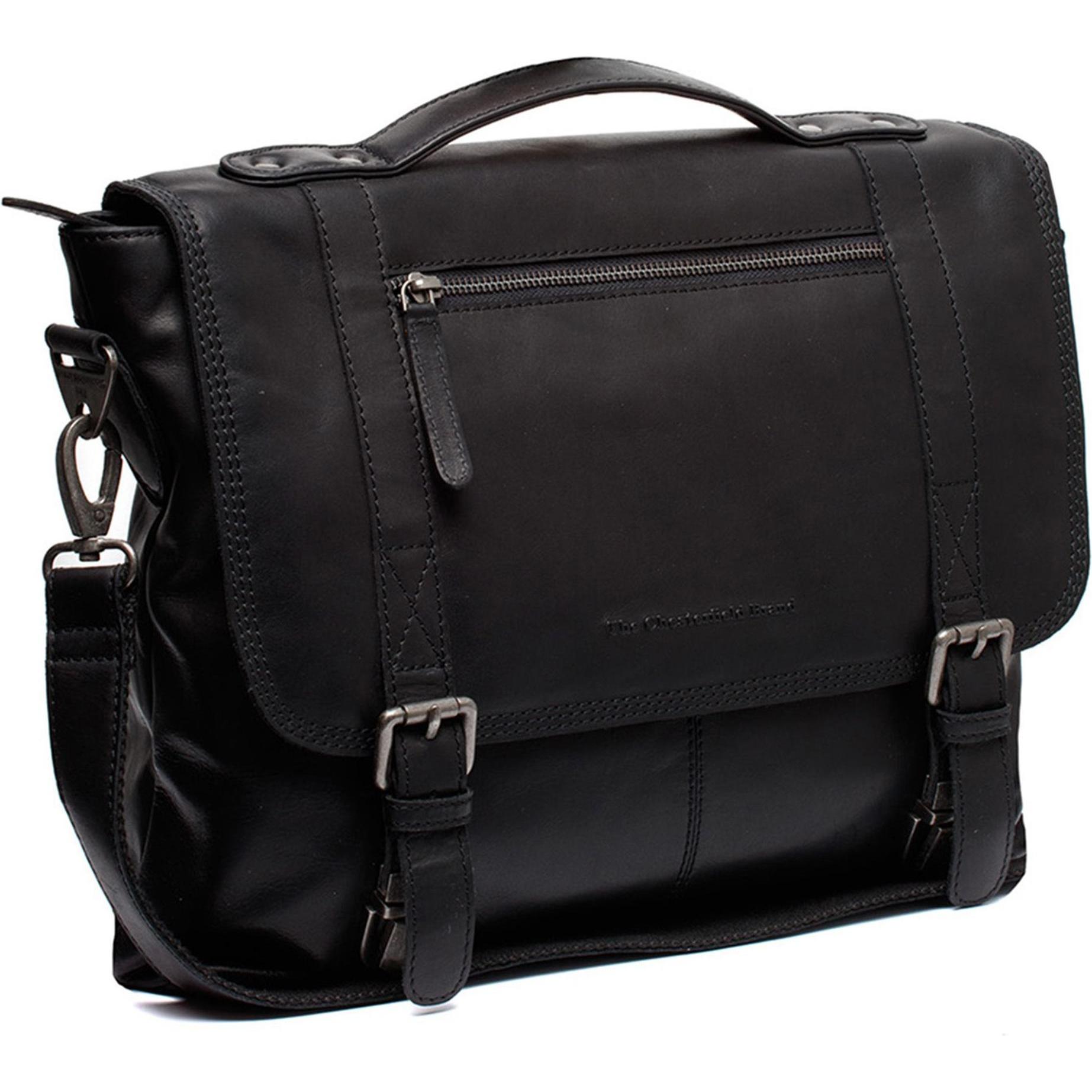 The Chesterfield Brand, Handtasche, Veneto Aktentasche Leder 38 cm Laptopfach, Schwarz