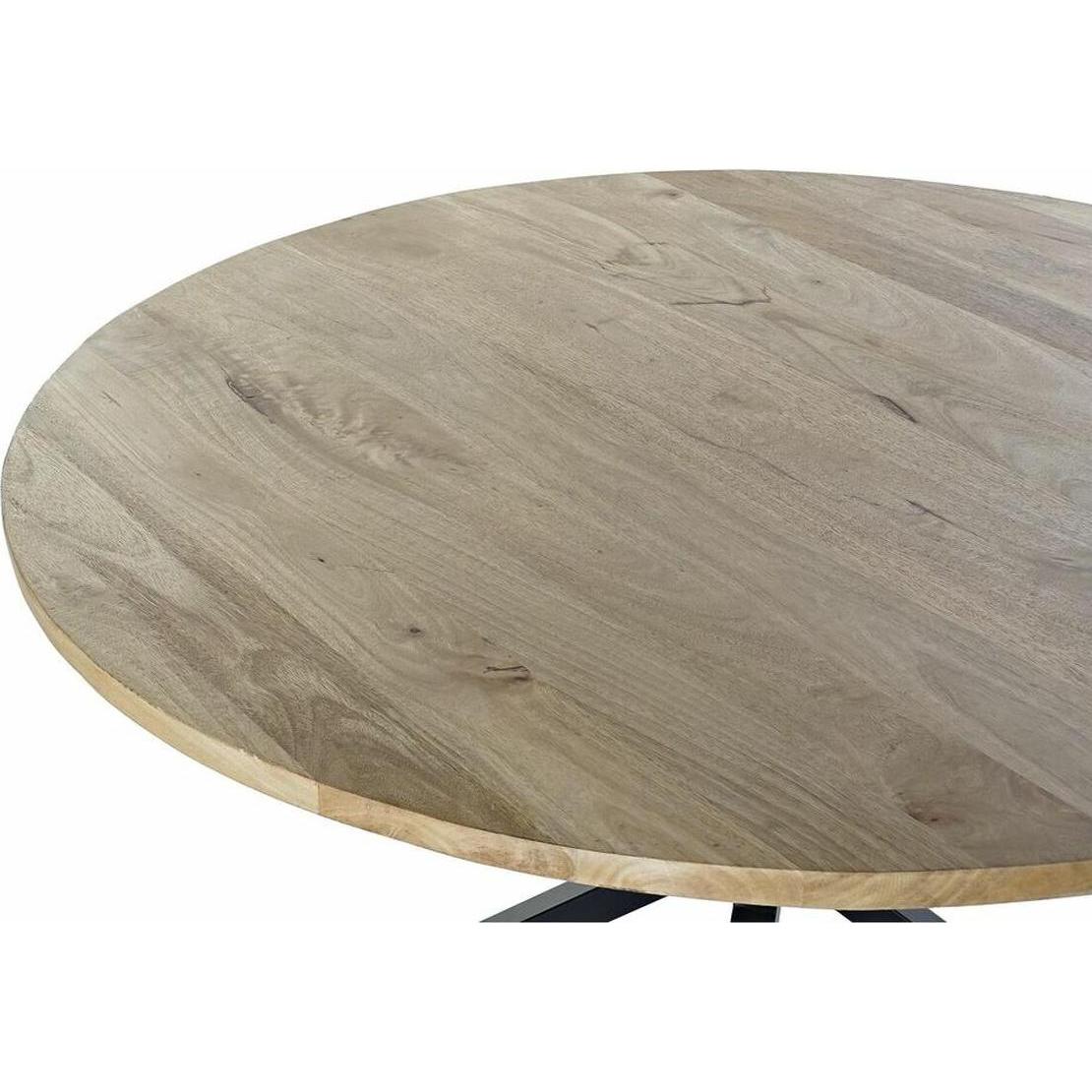 Thumbnail - DKD Home Decor, Esstisch, Esstisch 127 x 127 x 75 cm natürlich Schwarz Metall Aluminium Mango-Holz