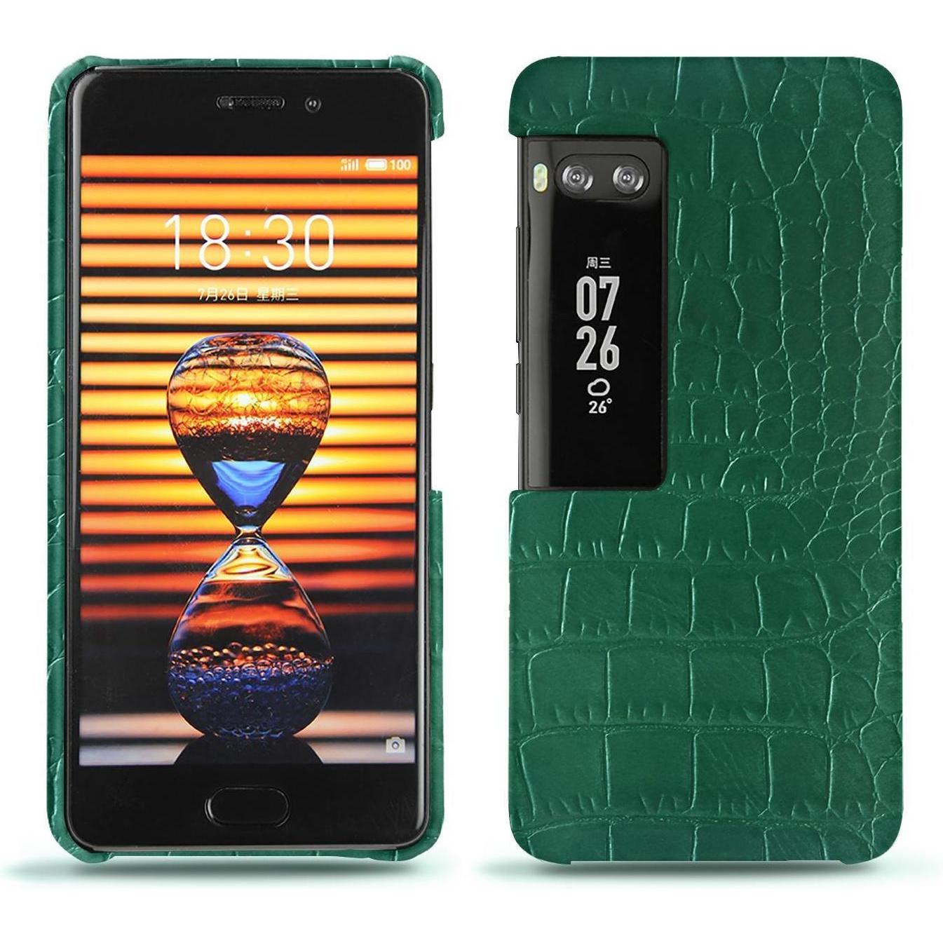 Thumbnail - Noreve Lederschutzhülle (Meizu Pro 7 Plus), Smartphone Hülle, Grün