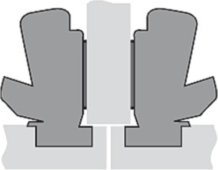 Actual product image Hettich Sensys 8657 zero-penetration pot hinges, corner and center hinge