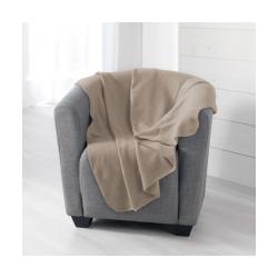 Douceur D'intérieur, Decke, Decke, Taupe, 150x125x0,5, glattes Vlies, Milo (150 x 125 cm)