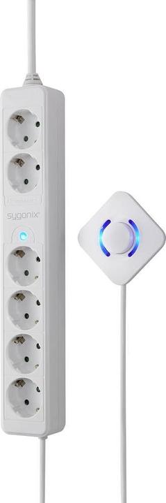 Produktbild Sygonix SY-4535066 Steckdosenleiste mit Schalter Weiss Schutzkontakt 1 St. (6x, CEE 7/3, 1.40 m)