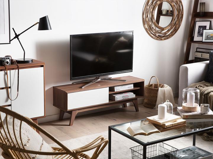 Actual product image Beliani Dark white Buffalo wood with ŠAFKA RTV (117 x 35 x 44 cm)