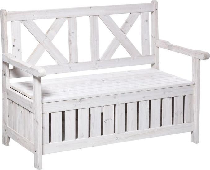 Produktbild Swisshandel24 Gartensitzbank 2-Sitzer mit Stauraum Tanne 115x61x85 cm