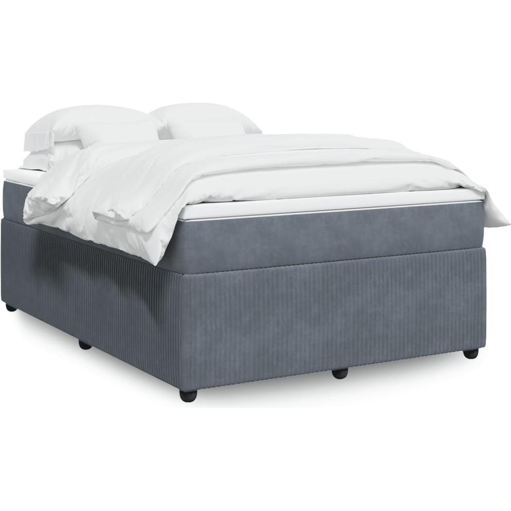 VidaXL, Bett, Bo x springbett mit Matratze 160 x 200 cm Samt (160 x 200 cm)