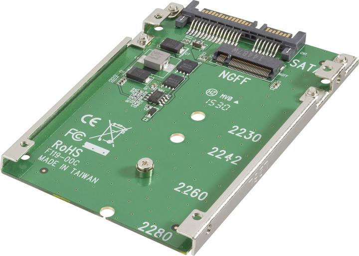 Actual product image Renkforce M.2 NGFF to SATA adapter with 6.35 cm (2.5"³) mounting frame