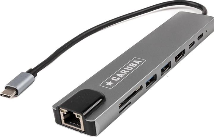 Caruba 8 in 1 USB C Hub met Ethernet (USB-C, 8 ports)