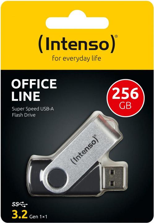Image du produit Intenso USB 256GB OFFICE LINE 3.2 Gen1 Silver-Black (256 Go, USB-A)