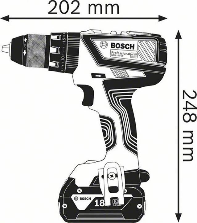Actual product image Bosch Professional Cordless impact drill GSB 18V-28 (set incl. L-Case Pick&Click) (Rechargeable battery operated)