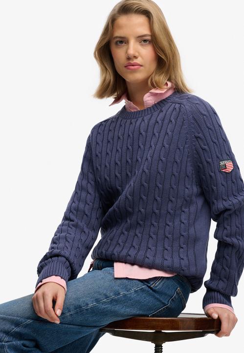 Produktbild Superdry Lässiger Damen-Pullover mit Zopfmuster (M)