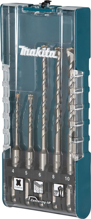 Image du produit Makita Jeu de forets à pierre SDS+ 5 pièces (4, 5, 6, 8 mm et 10 mm)
