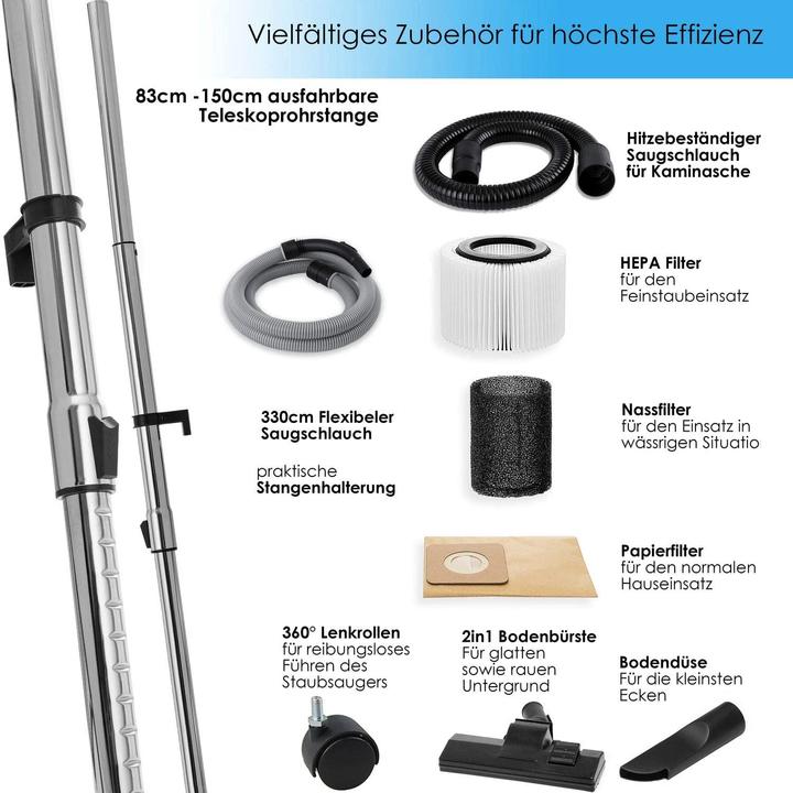 Produktbild Masko 6IN1 Industriestaubsauger, Blau (Nass-Trockensauger)