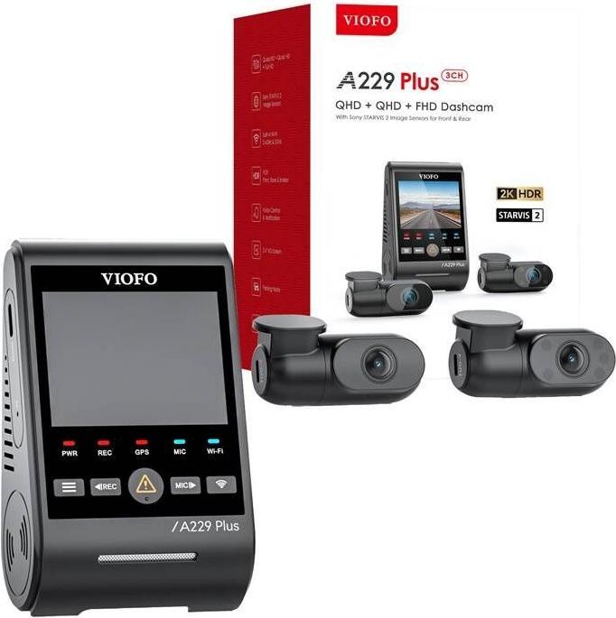 Immagine prodotto Viofo A229 Plus 3CH (Ricevitore GPS, WiFi, Accelerometro, Microfono incorporato, 2K)