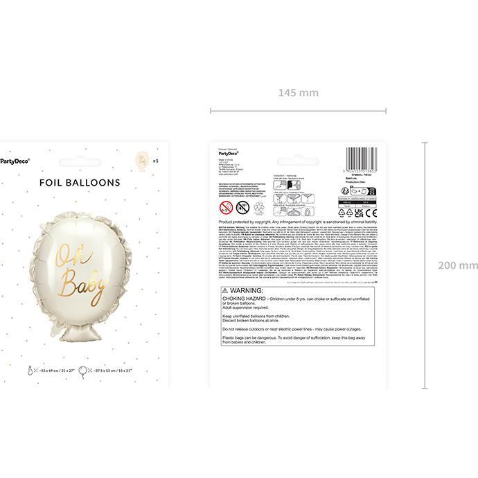 Thumbnail - Partydeco Ballon alu - Oh Baby