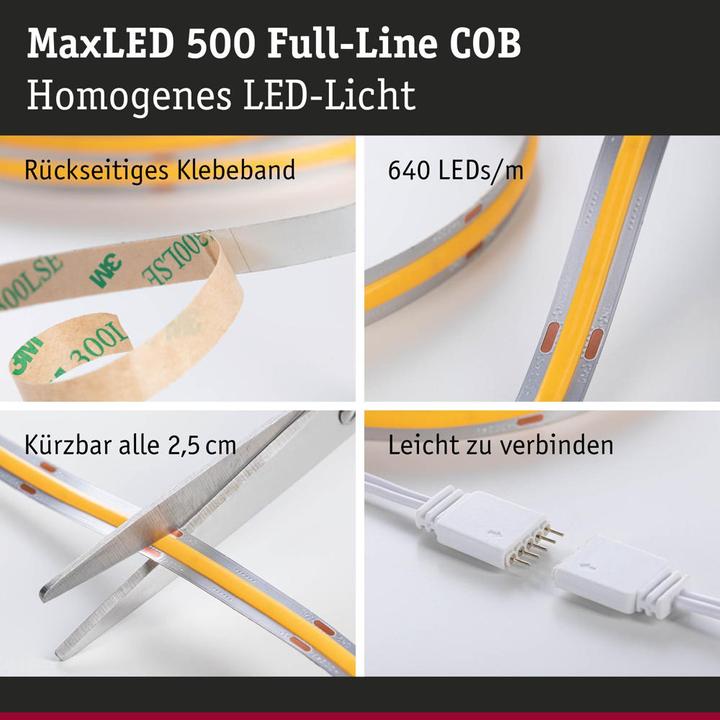 Immagine prodotto Paulmann Set di strisce COB MaxLED 500 a linea intera (Bianco, 300 cm, Interno)