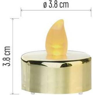 Emos, LED Kerzen, LED Dekoration – 6x Teelicht gold, 6x CR2032, Innen, Vintage (6 x)