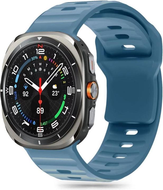 Actual product image Tech-Protect Silicone Line Strap for Samsung Galaxy Watch Ultra (47mm) - Blue (TPU)
