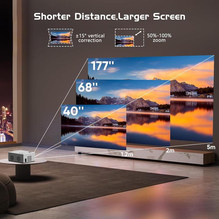 Immagine prodotto Akatuo Smart Bluetooth Projektor mit Android OS (Full HD)