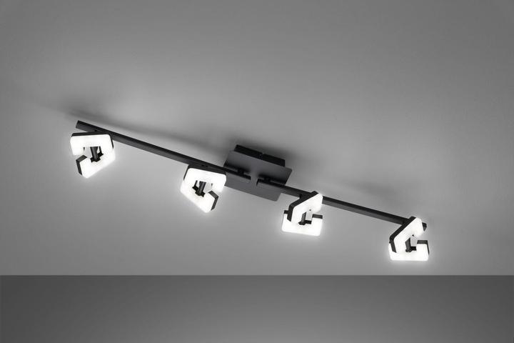 Actual product image Fischer & Honsel Honsel Ray LED ceiling light 4-fold 16.8W warm white sand black 21403