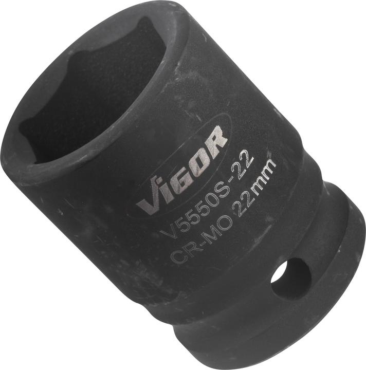 Vigor Dopsleutel kort 1/2" SW 22 (22 mm)