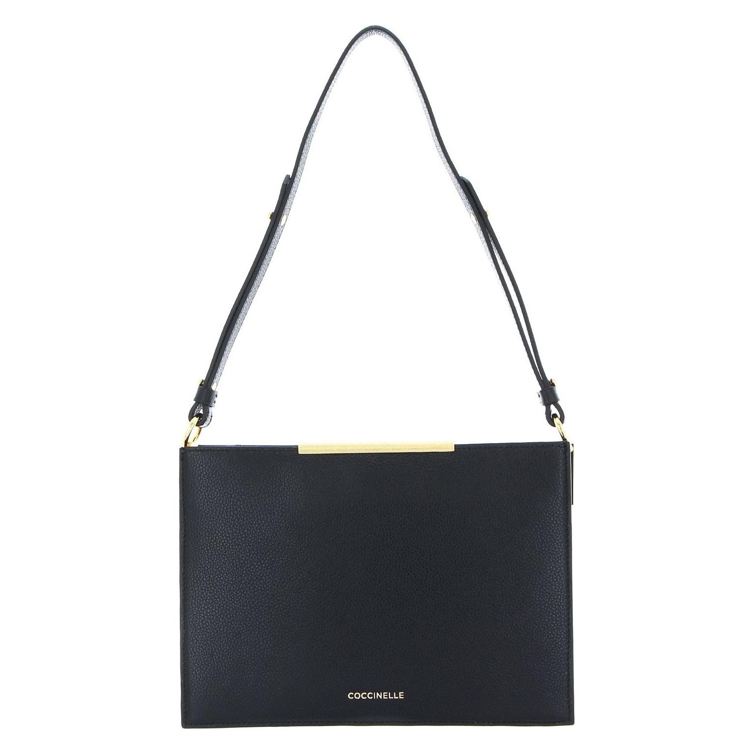 Coccinelle, Damen, Handtasche, Delices Flat Shoulder Bag, Schwarz